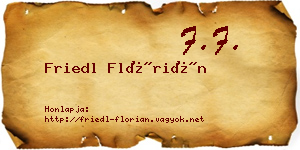 Friedl Flórián névjegykártya